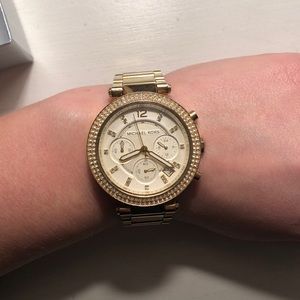 Michael kors gold and diamond watch